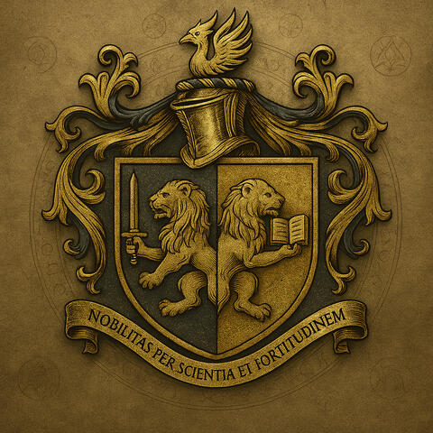 Kurtas Crest Metallic Nobilitas Per Scientiam et Fortitudinem